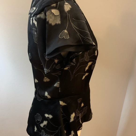 Zara black-white ginkgo wrap top, size S - Picture 3 of 6